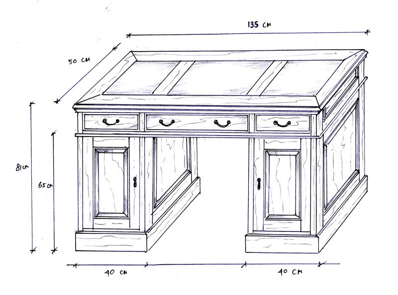 Schreibtisch Teak