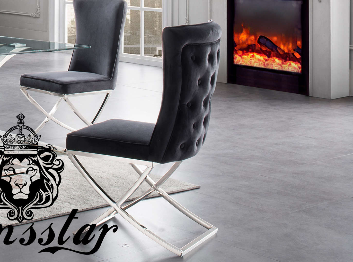 Luxus Esszimmer Stuhl Light Loft Chromsilber