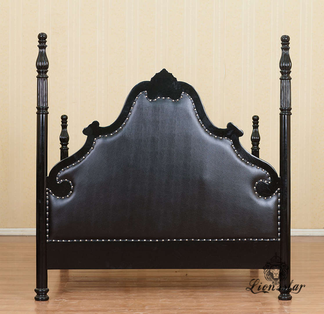 Bett Barockstil Schwarz