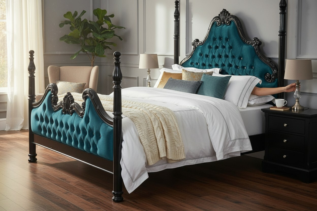 Barockbett Blaugrün Barockbett Blaugrün