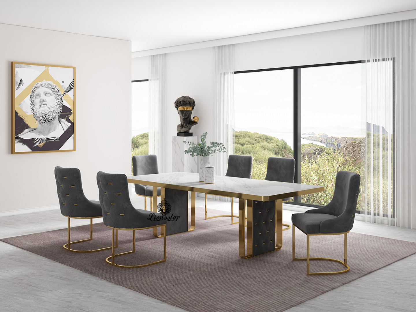 Luxus Esstisch Shine Design Golden