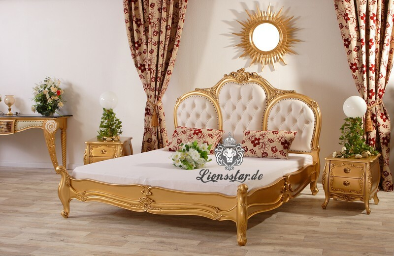 Luxus Bett aus Massivholz Mahagoni