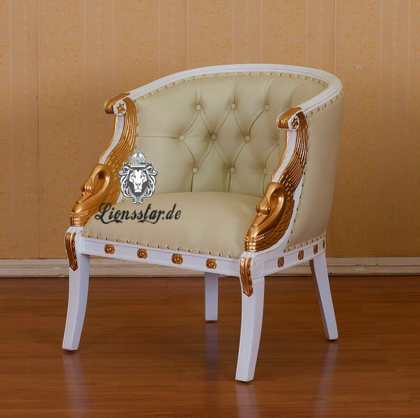 Luxus Shabby Sessel Weiß