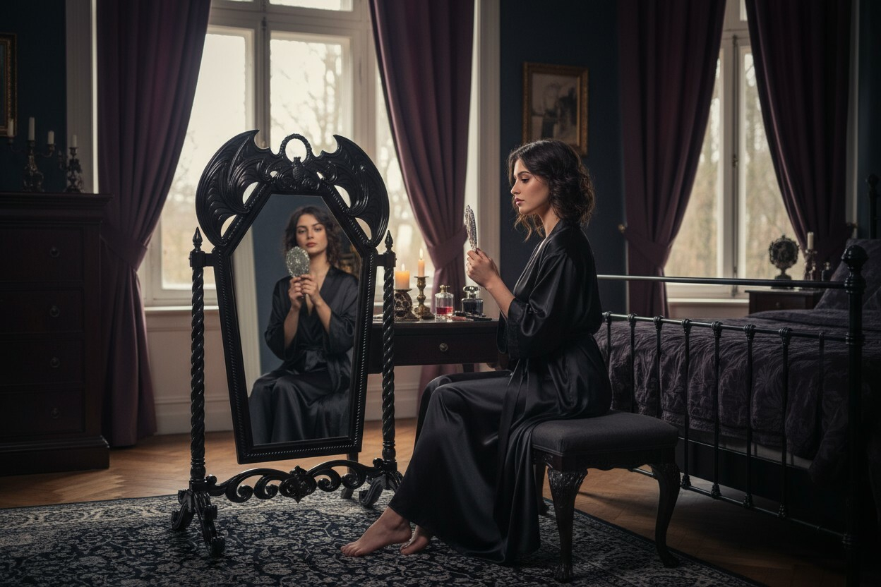 Luxus Standspiegel Gothic Bat