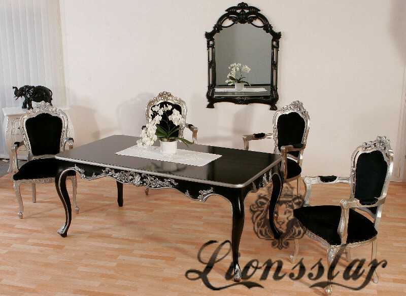 Esstisch Barock Venezia Schwarz Silber Esstisch Barock Venezia Schwarz Silber