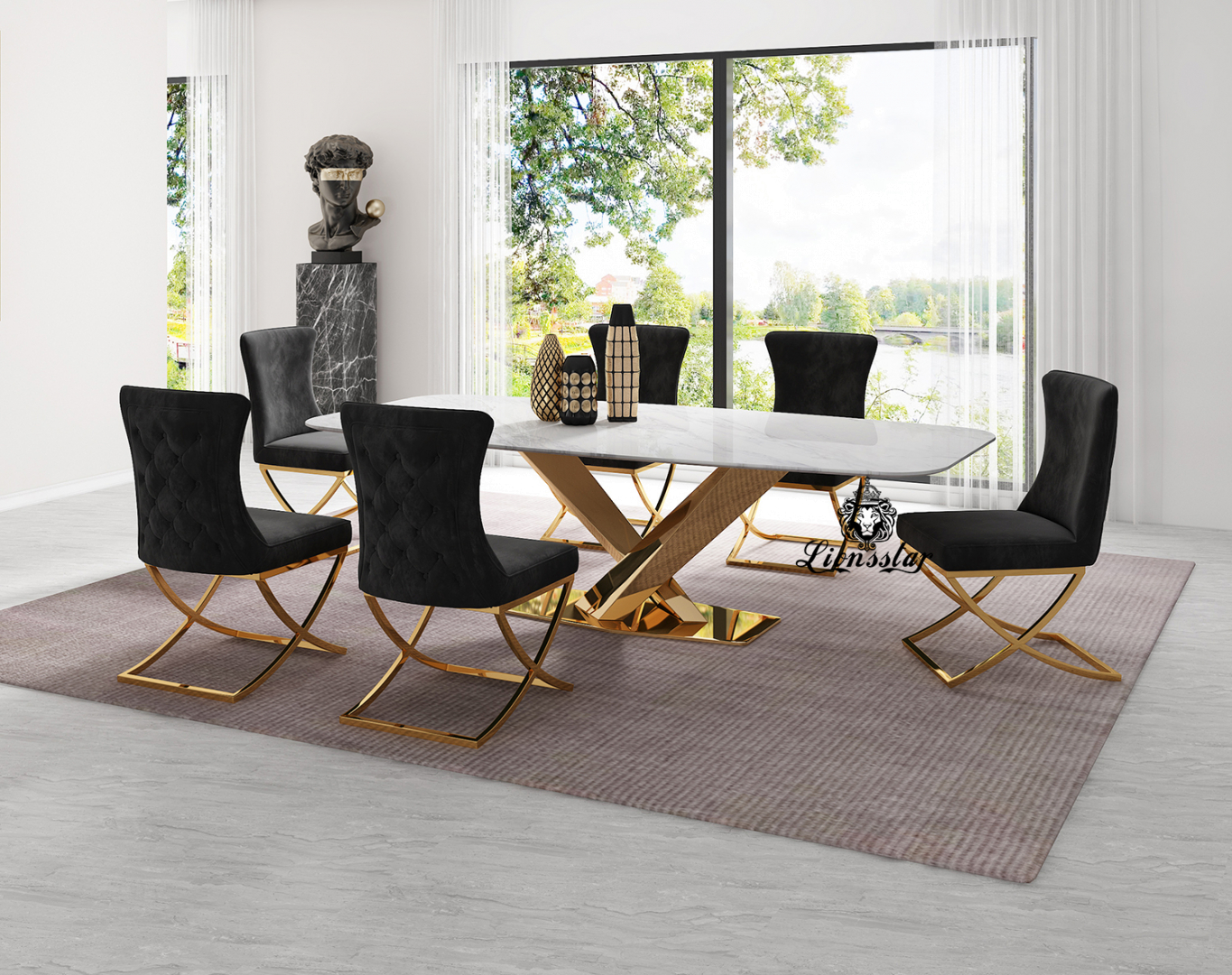 Luxus Designer Esstisch Bridge Gold Luxus Designer Esstisch Bridge Gold
