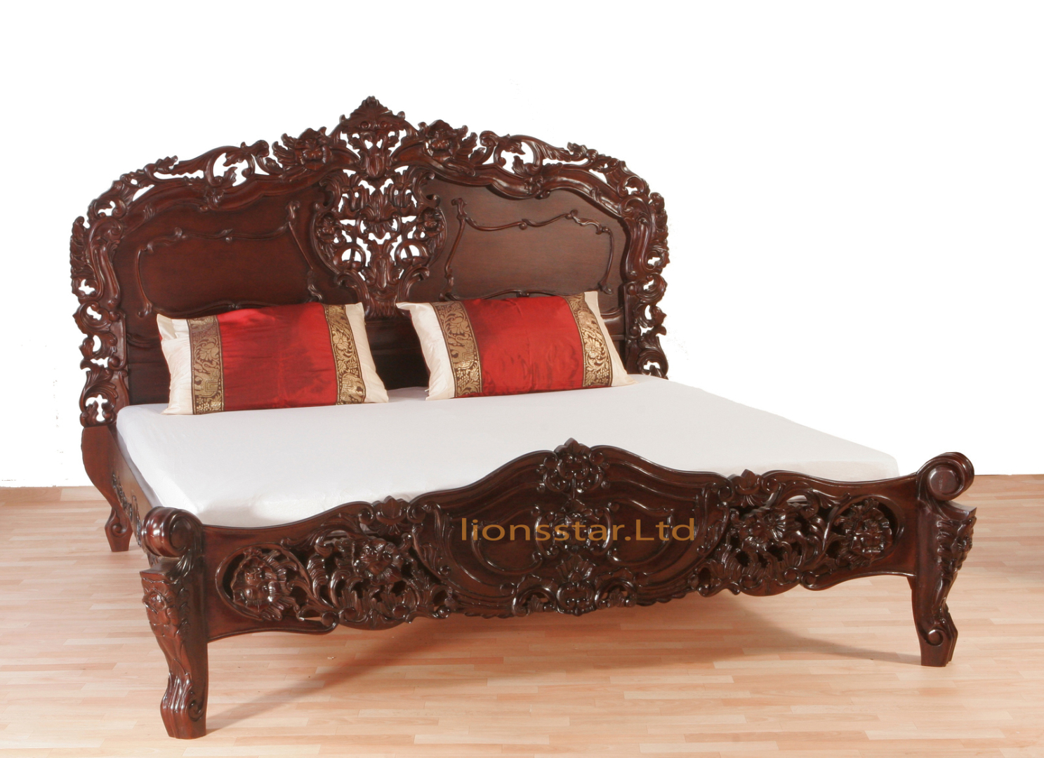 Rokoko Bett Mahagoni | Lionsstar GmbH