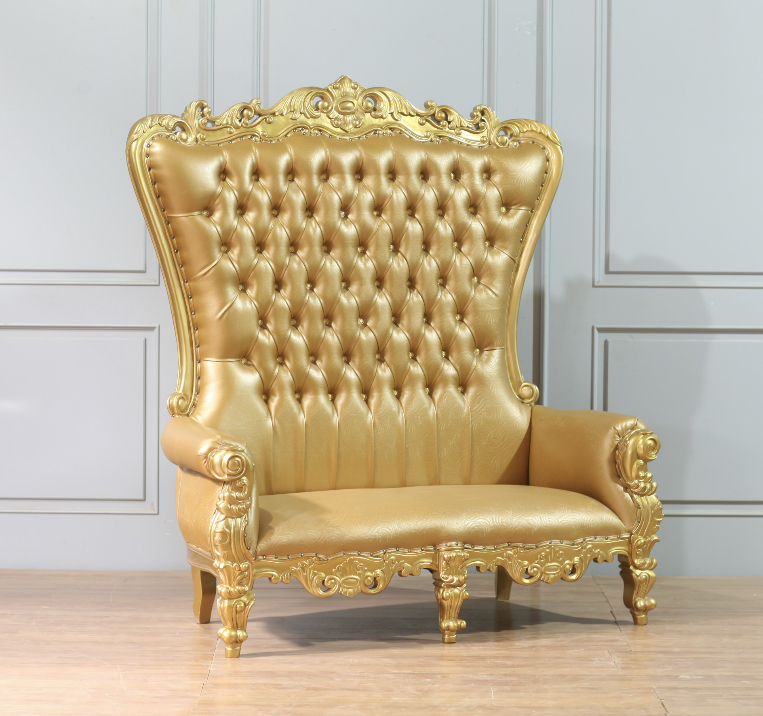 King Chair Luxus Gold Flower For Two