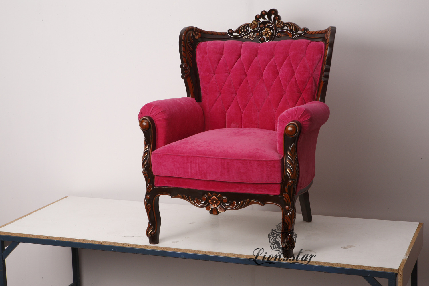 Thronstuhl Barock Pink