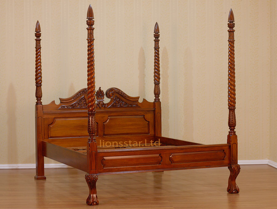Massivholz Himmelbett Mahagoni