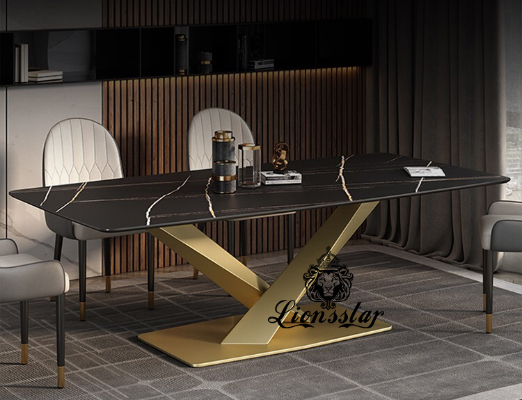 Luxus Designer Esstisch Bridge Gold