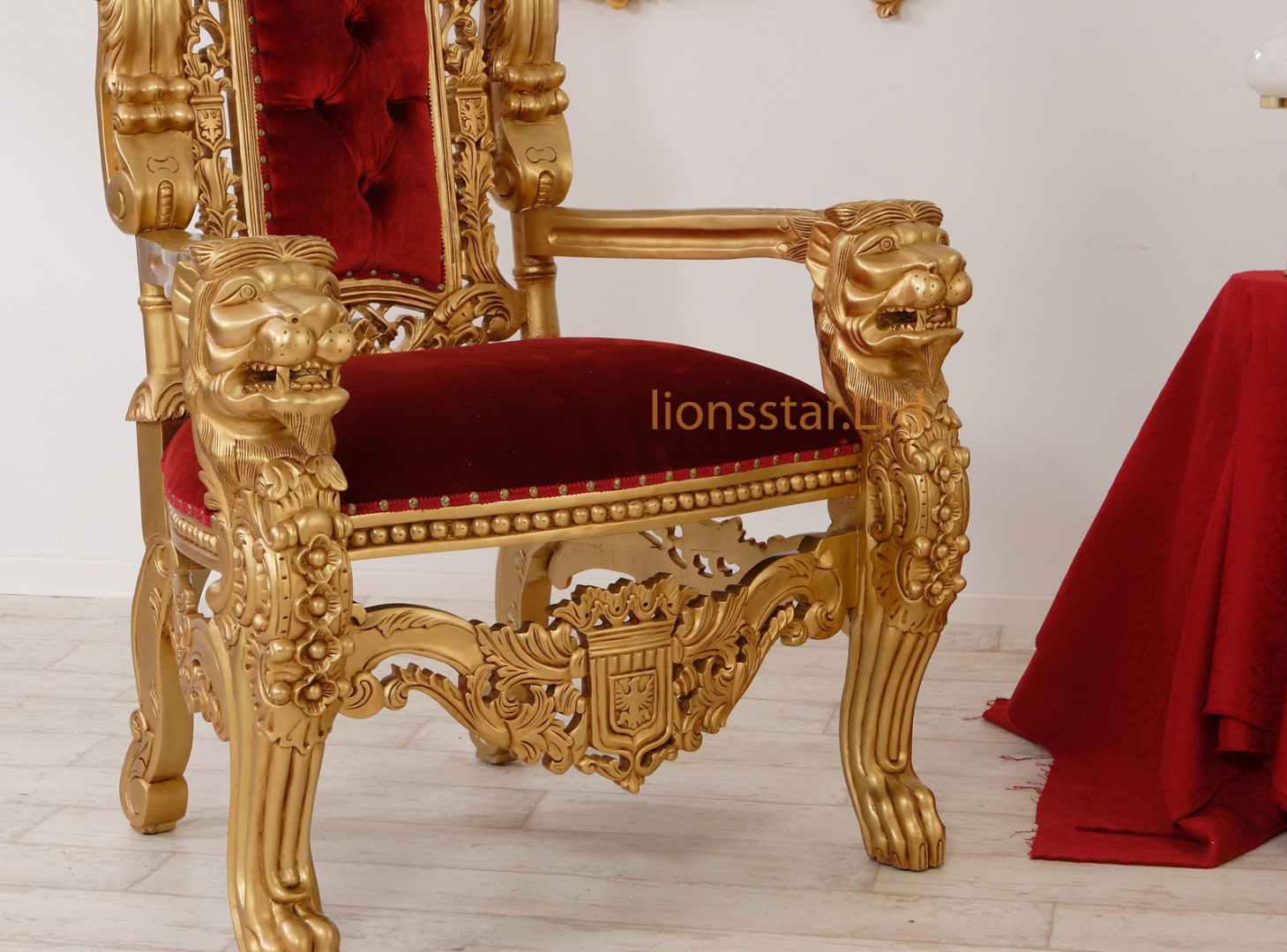 Thronstuhl Löwe Gold Rot Thronstuhl Löwe Gold Rot
