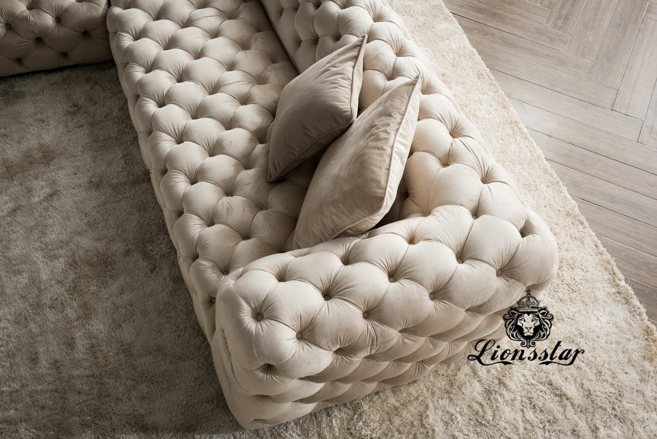 Designer Wohnlandschaft Modern Chesterfield Hell