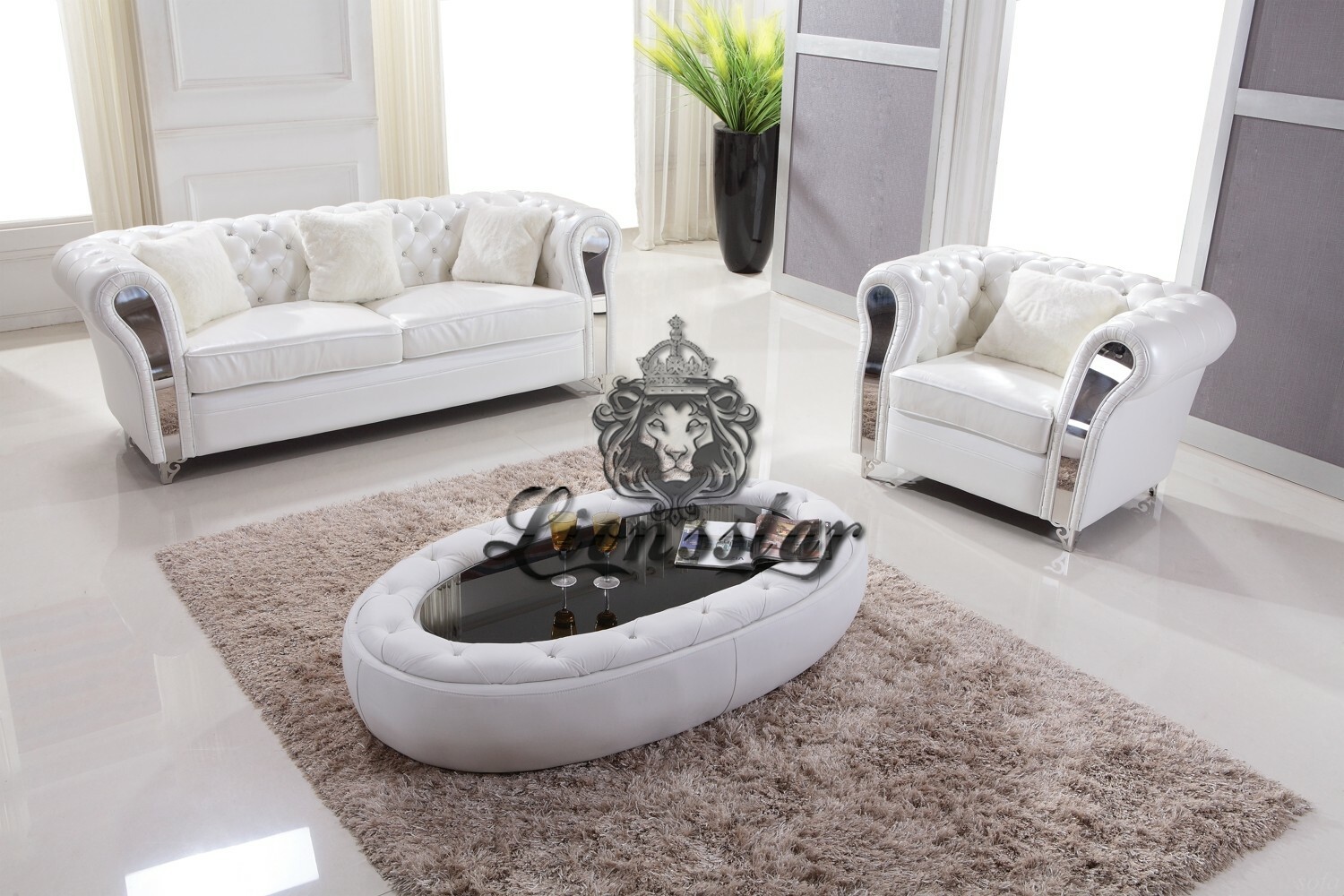 Leder Sofa In Weiß Lionsstar Gmbh