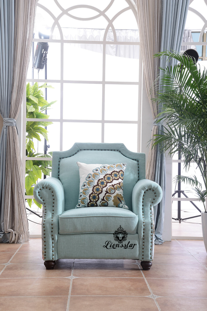 Design Sofa Set Flower Blue