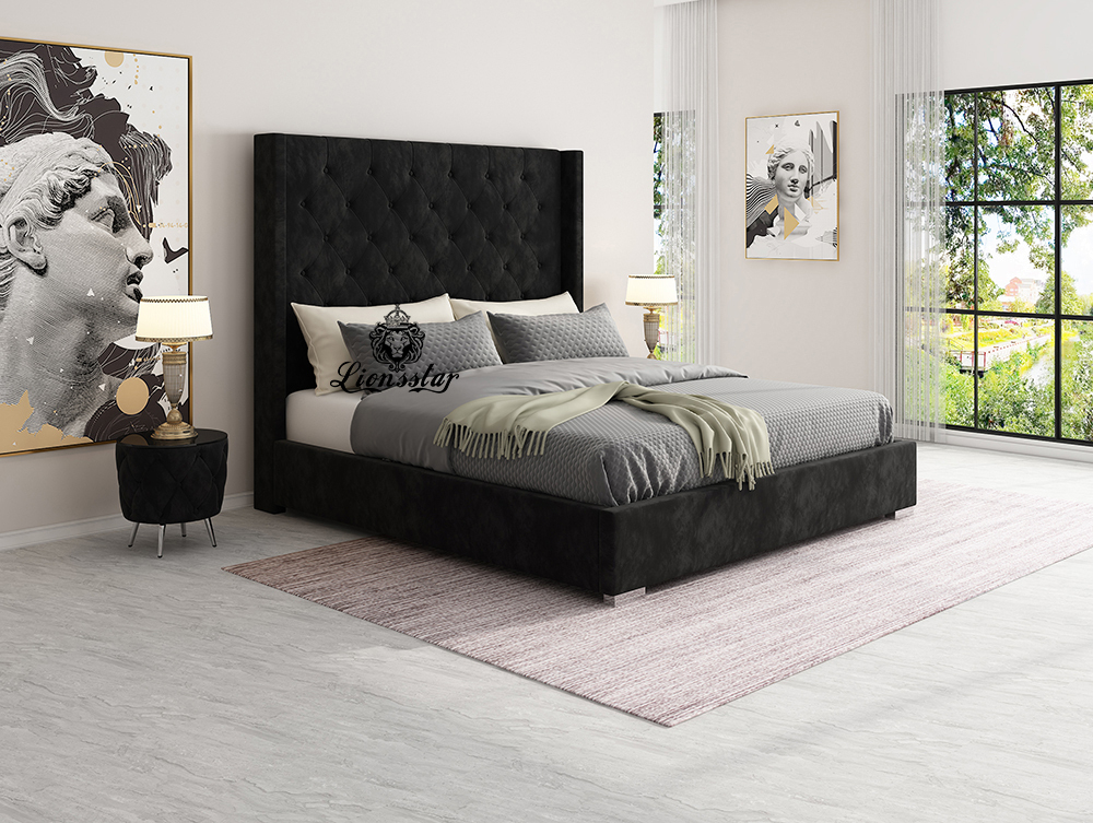 Luxus Designer Bett Chesterfield High Wall