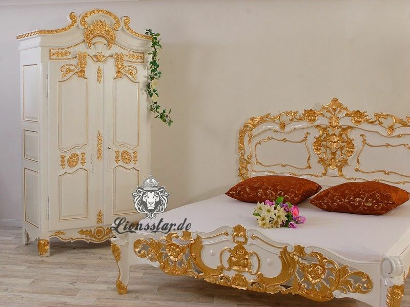 Barock Schrank Weiß-Gold Barock Schrank Weiß-Gold