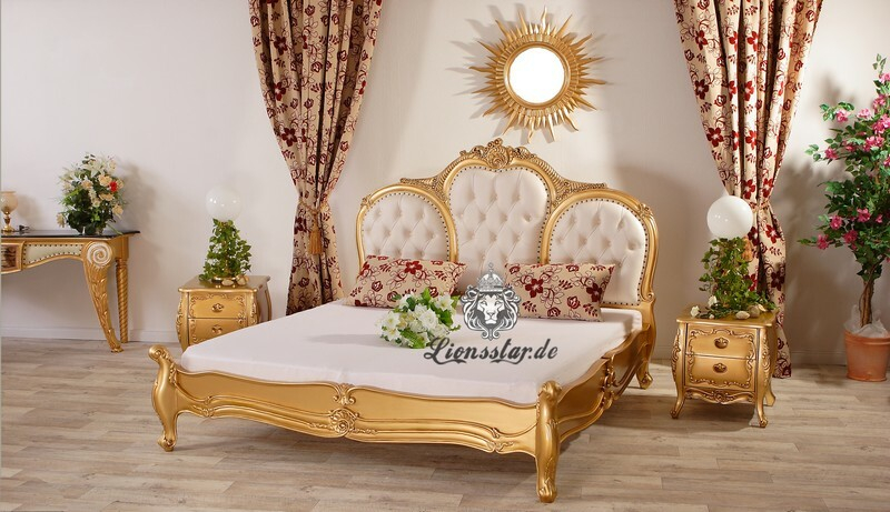 Luxus Bett aus Massivholz Mahagoni