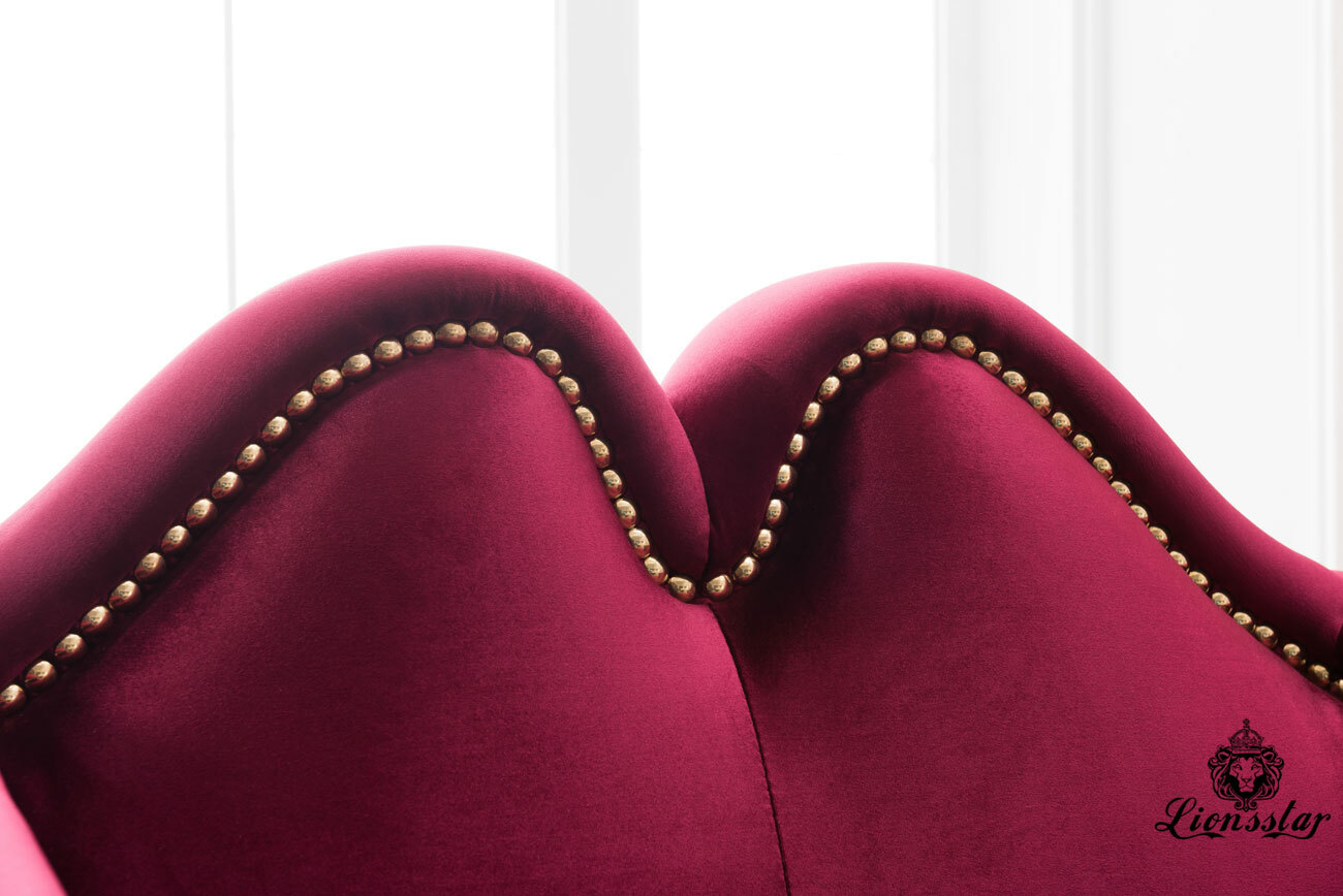 Elegantes Design Sofaset Rot Weiß