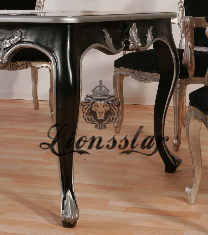Esstisch Barock Venezia Schwarz Silber Esstisch Barock Venezia Schwarz Silber