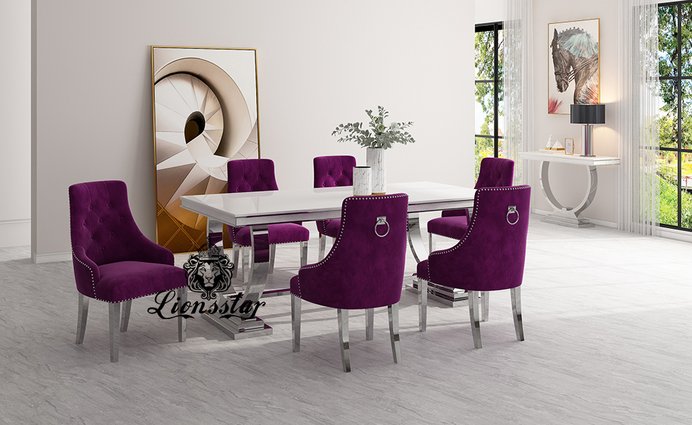 Luxus Esstisch Set Loft Design Silver Luxus Esstisch Set Loft Design Silver