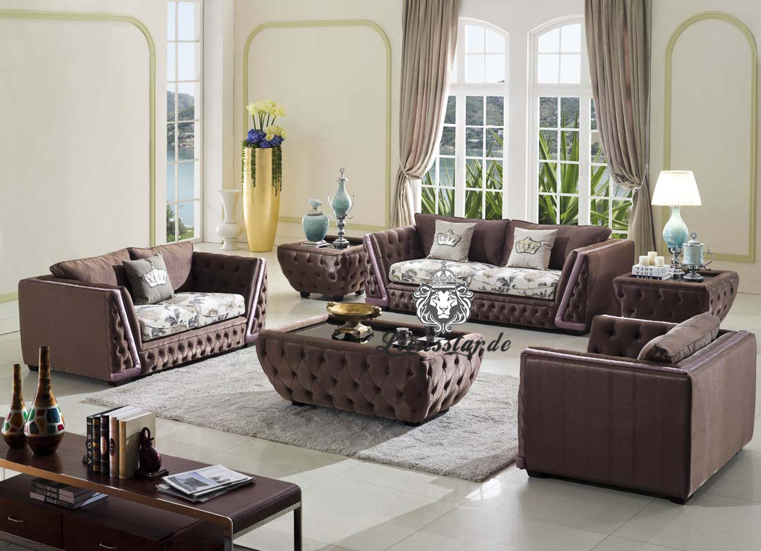 Couchgarnitur Leder Braun mit Tisch | Lionsstar GmbH