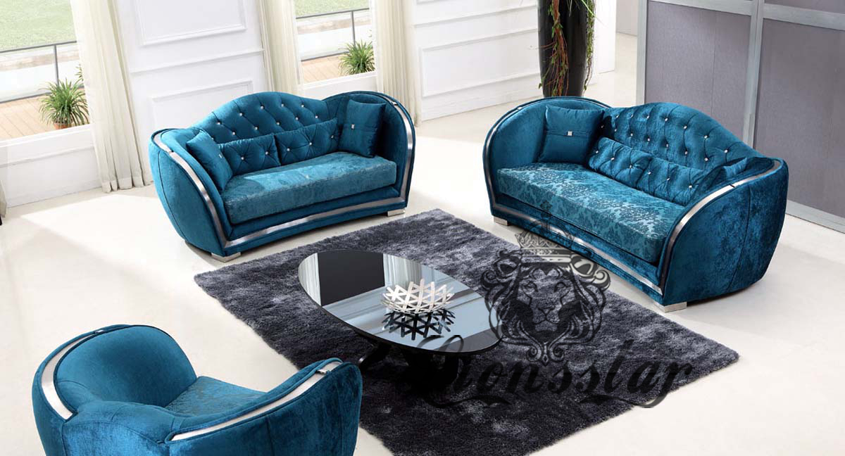 Designer Sofa Blau