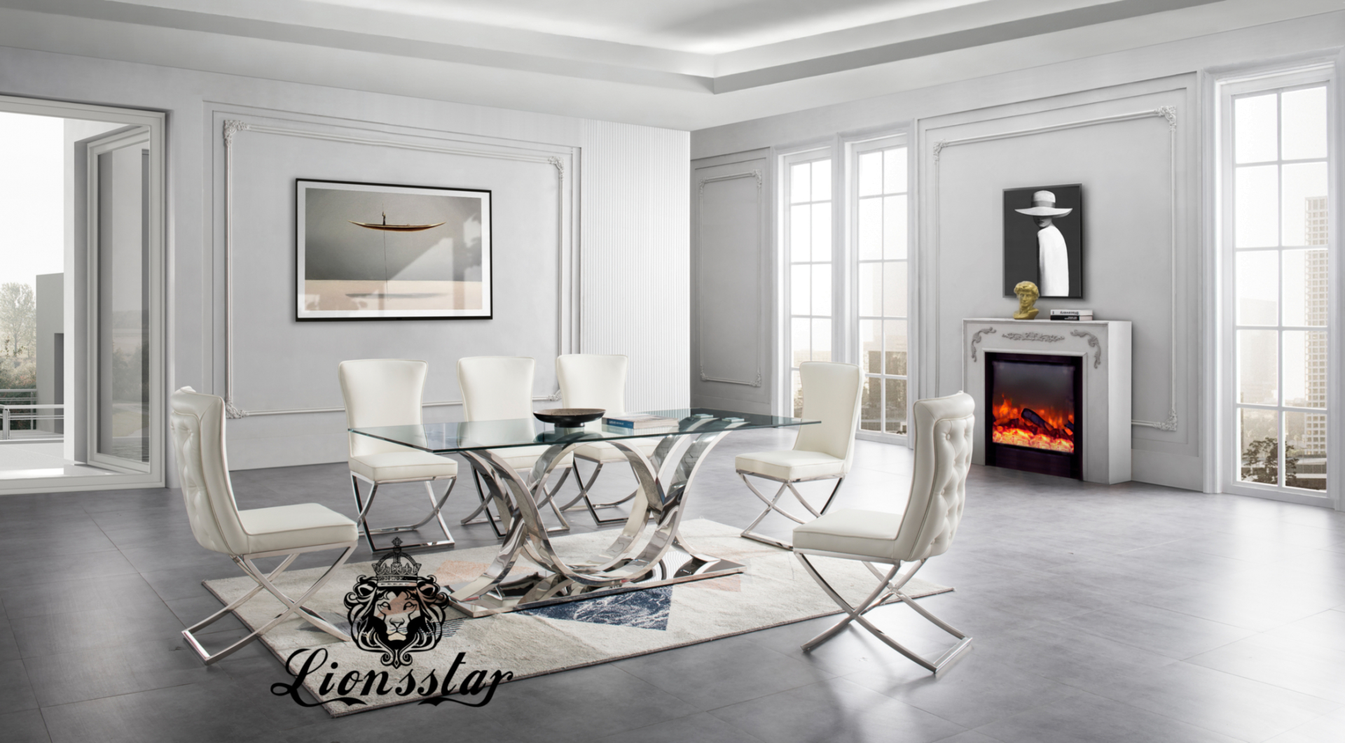 Luxus Esszimmer Stuhl Light Loft Chromgold