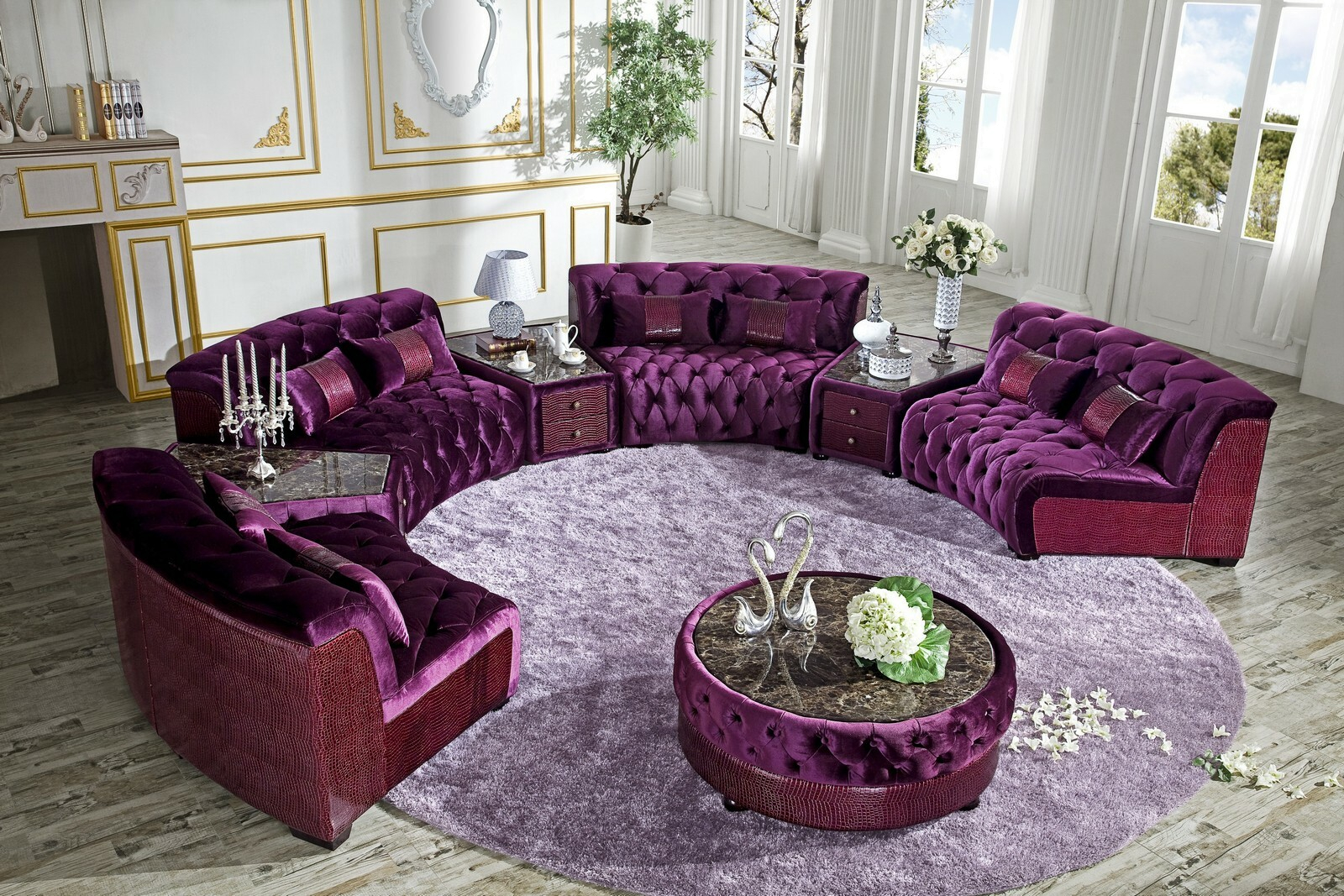 Moderne Couchgarnitur Purple