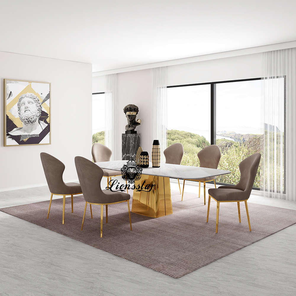 Luxus Designer Esstisch Set Gold Tower Luxus Designer Esstisch Set Gold Tower