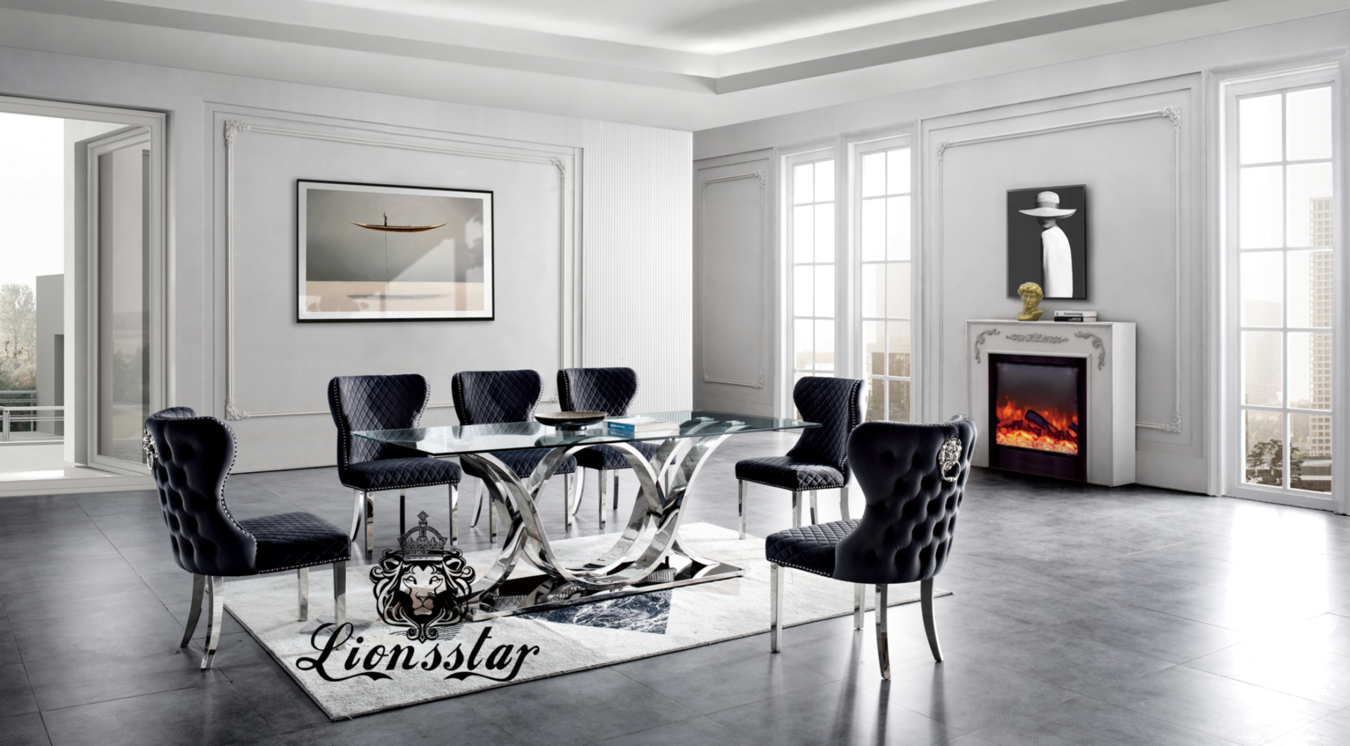 Luxus Designer Esstisch Set Klassik Industry Luxus Designer Esstisch Set Klassik Industry