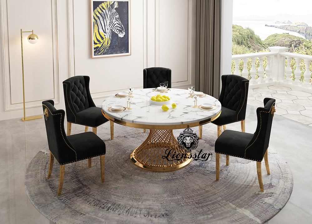 Designer Esstisch Set Golden Spirit Designer Esstisch Set Golden Spirit